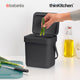 Brabantia Sort & Go Waste Bin, 3 litre, Grey