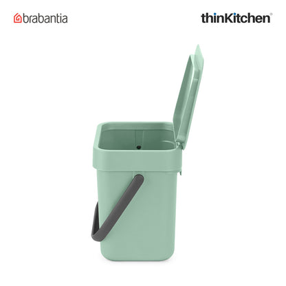 Brabantia Sort Go Waste Bin 3 Litre Jade Green
