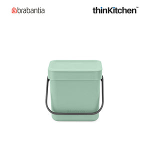 Brabantia Sort & Go Waste Bin, 3 litre, Jade Green