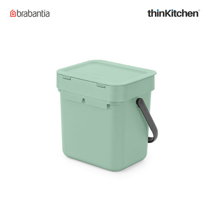 Brabantia Sort Go Waste Bin 3 Litre Jade Green