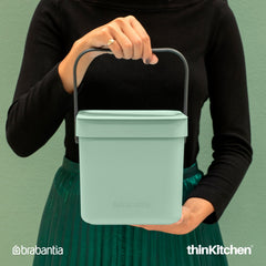 Premium 3 Litre Sort & Go Plastic Waste Bin, Jade Green