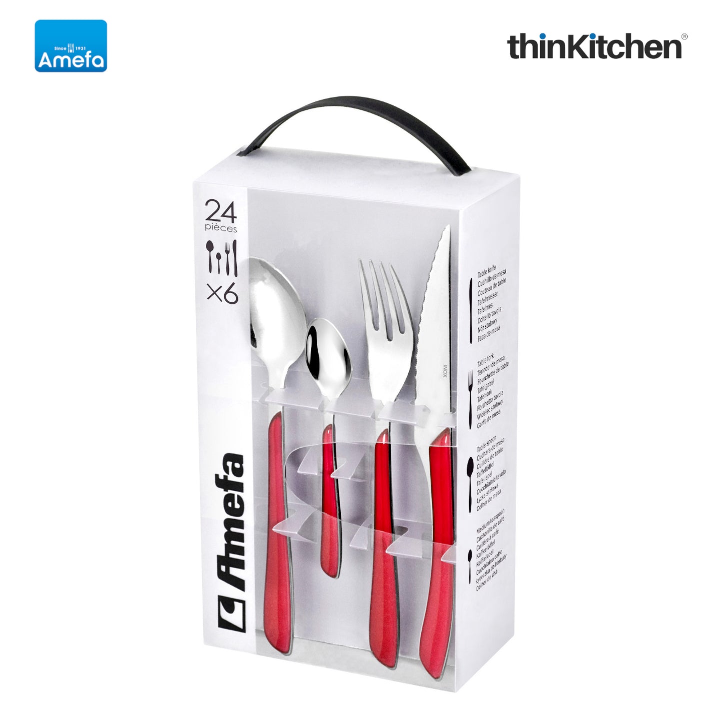 Amefa Eclat Cutlery Gift Box Set Of 24 Red