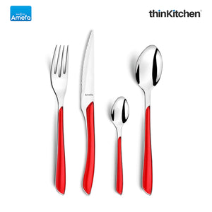 Amefa Eclat Stainless Steel Cutlery Set, 24-pc - Red