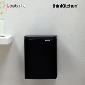 Brabantia BO Waste Bin, 7 litre, Matt Black