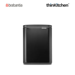 Brabantia BO Waste Bin, 7 litre, Matt Black