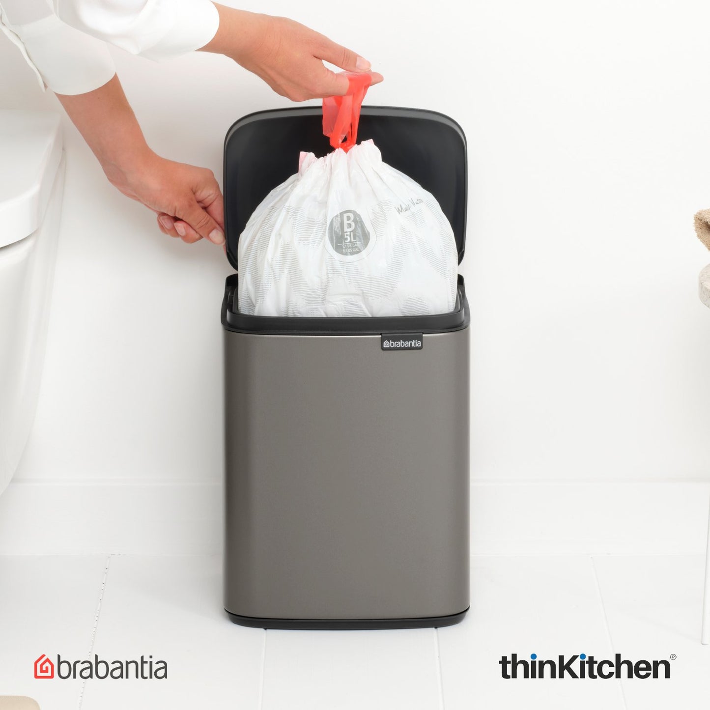Brabantia Bo Waste Bin 7 Litre Platinum