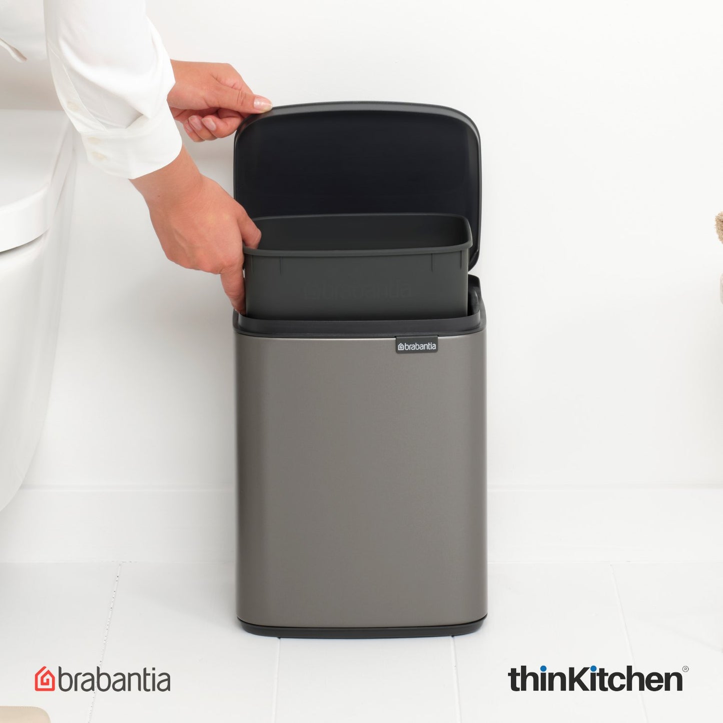 Brabantia Bo Waste Bin 7 Litre Platinum