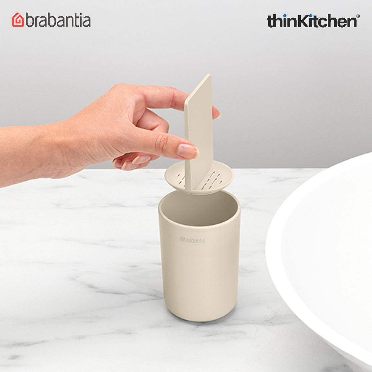Brabantia Renew Toothbrush Holder, With Insert - Soft Beige