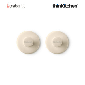 Brabantia Renew Towel Hooks, Set of 2, Soft Beige