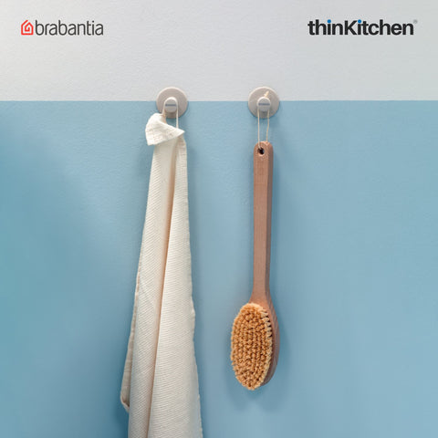 Brabantia Renew Towel Hooks Set Of 2 Soft Beige