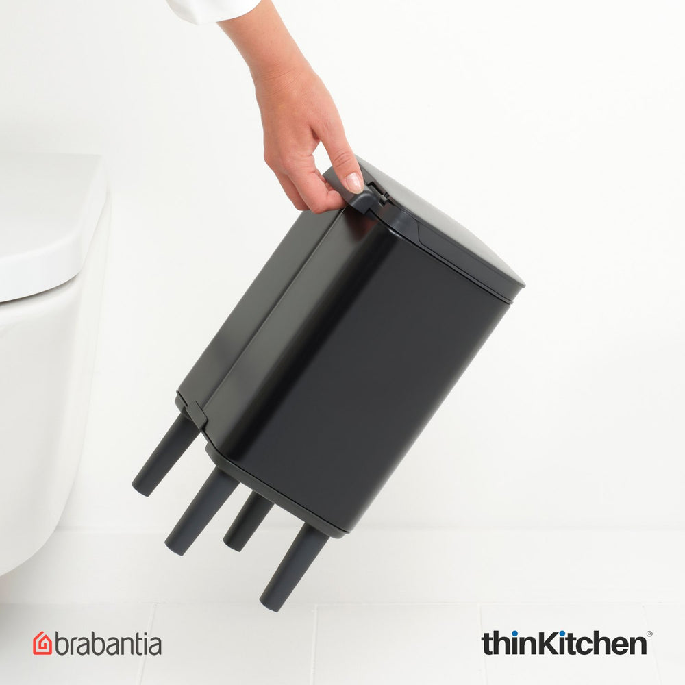 Brabantia 4 Litre Stainless Steel Metallic Waste Bin, Matt Black