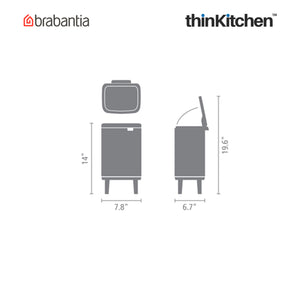Brabantia BO Waste Bin HI, 4 litre, Matt Black