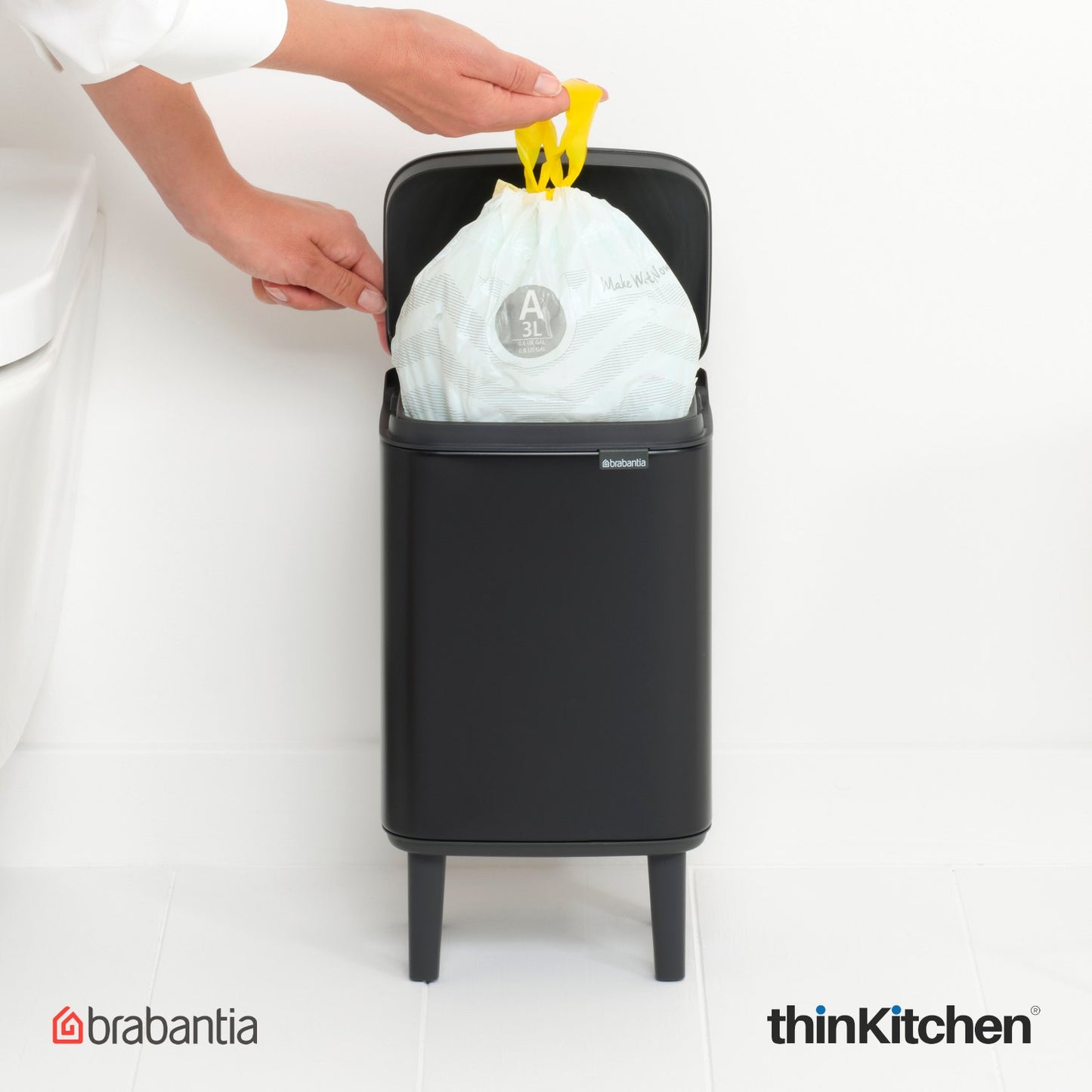 Brabantia Bo Waste Bin Hi 4 Litre Matt Black