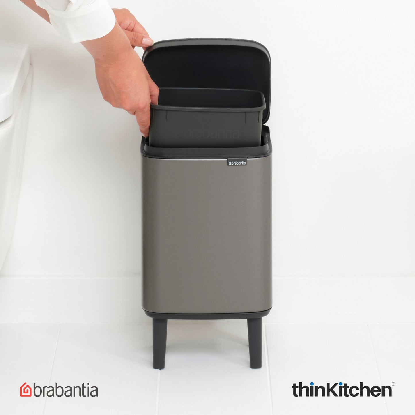 Brabantia Bo Waste Bin Hi 4 Litre Platinum