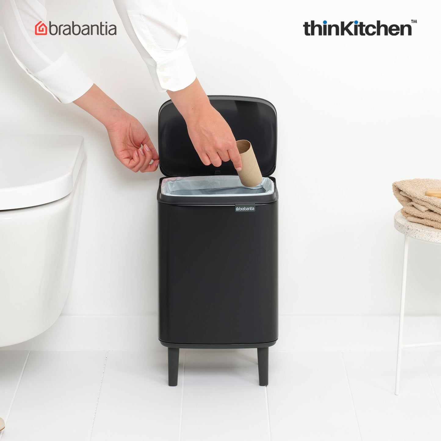 Brabantia Bo Waste Bin Hi 7 Litre Matt Black