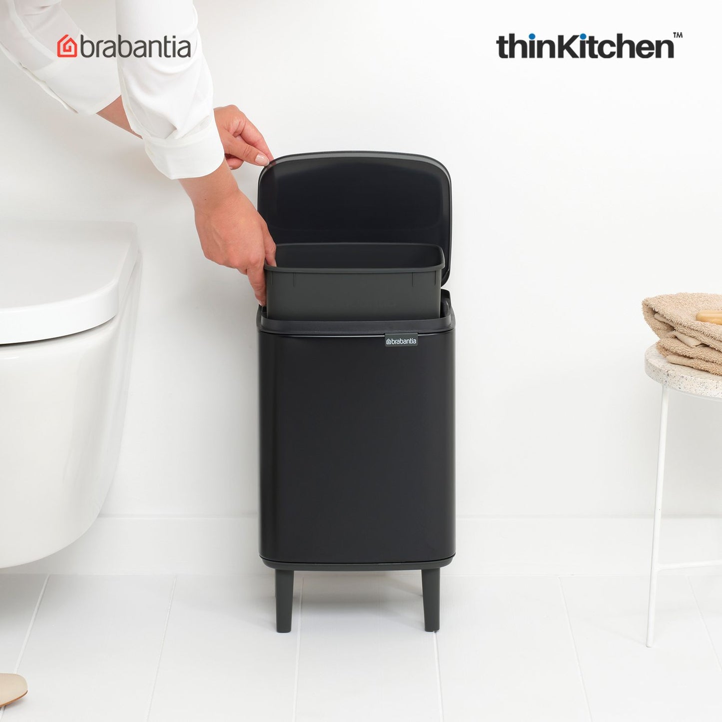 Brabantia Bo Waste Bin Hi 7 Litre Matt Black