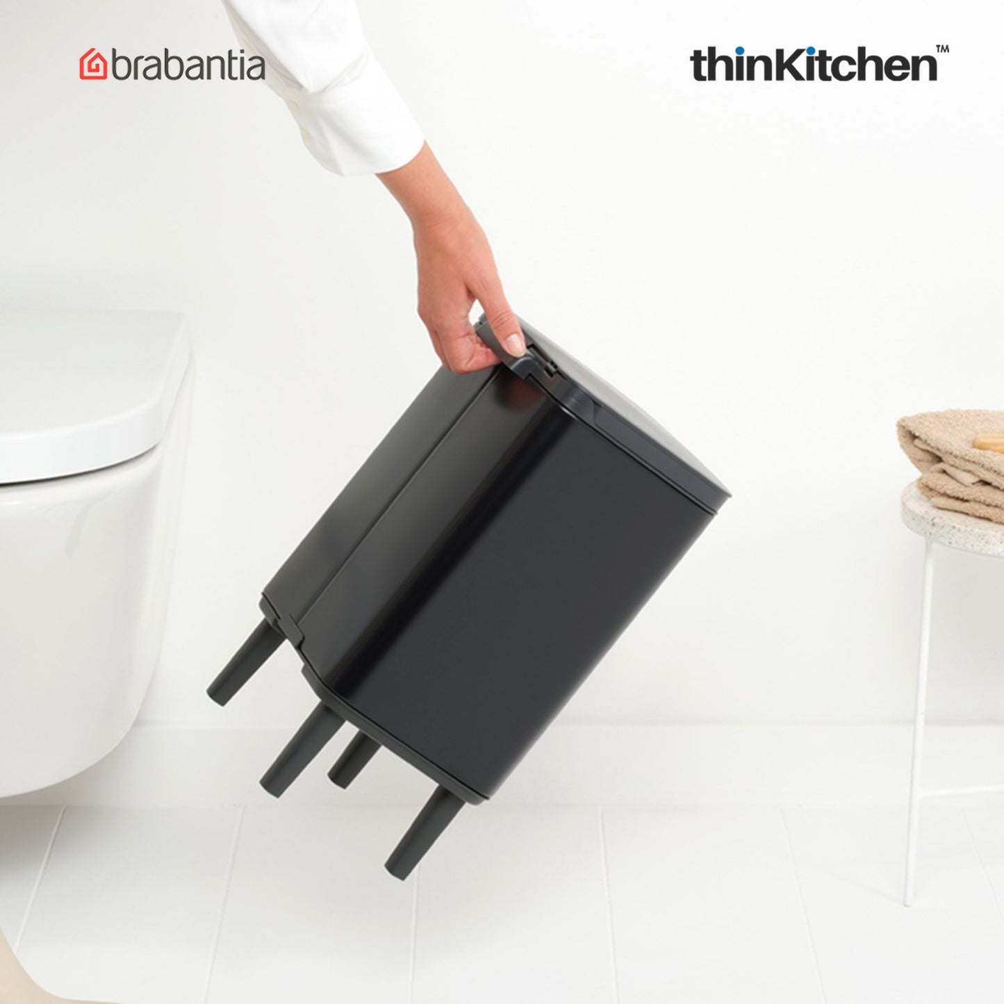 Brabantia Bo Waste Bin Hi 7 Litre Matt Black