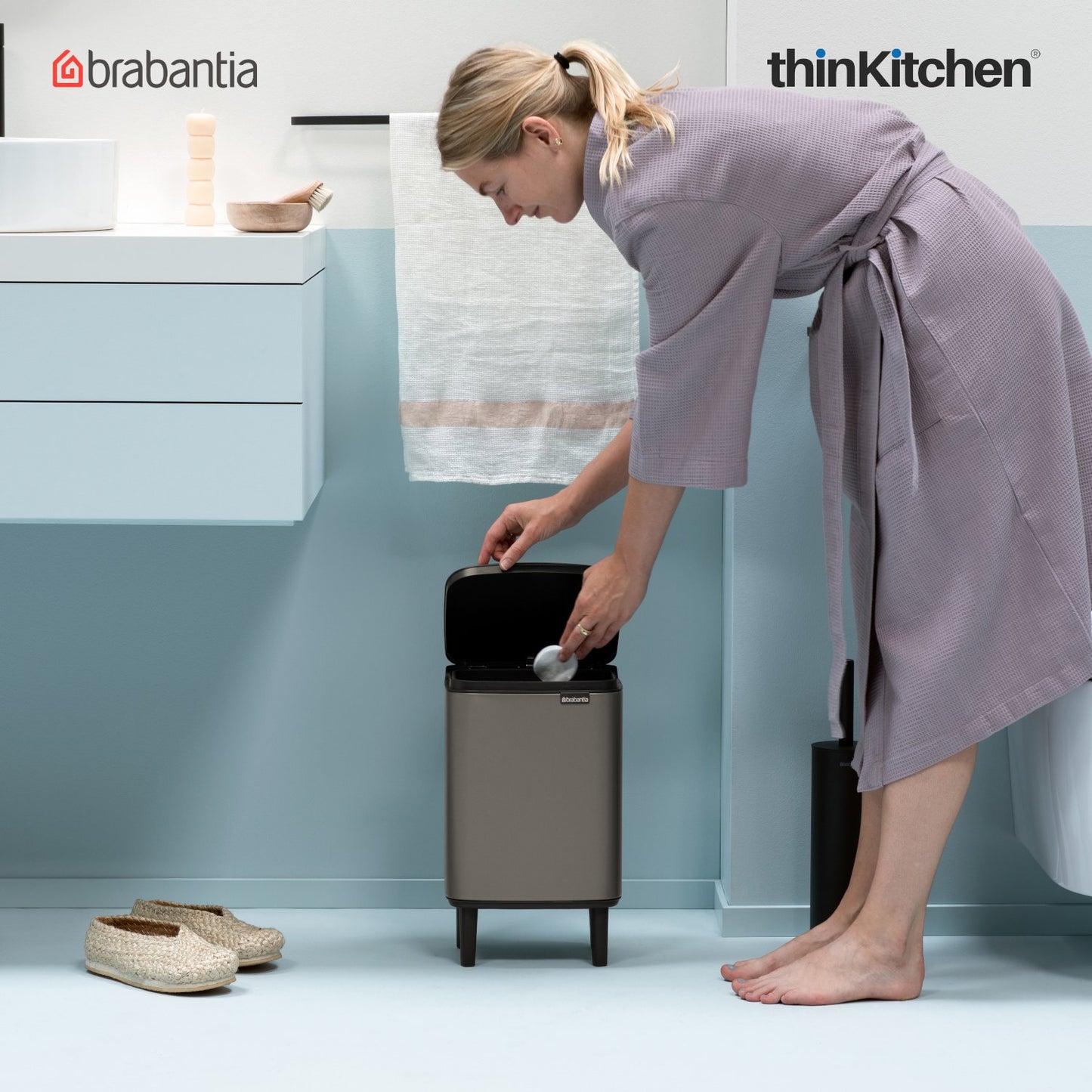 Brabantia Bo Waste Bin Hi 7 Litre Platinum