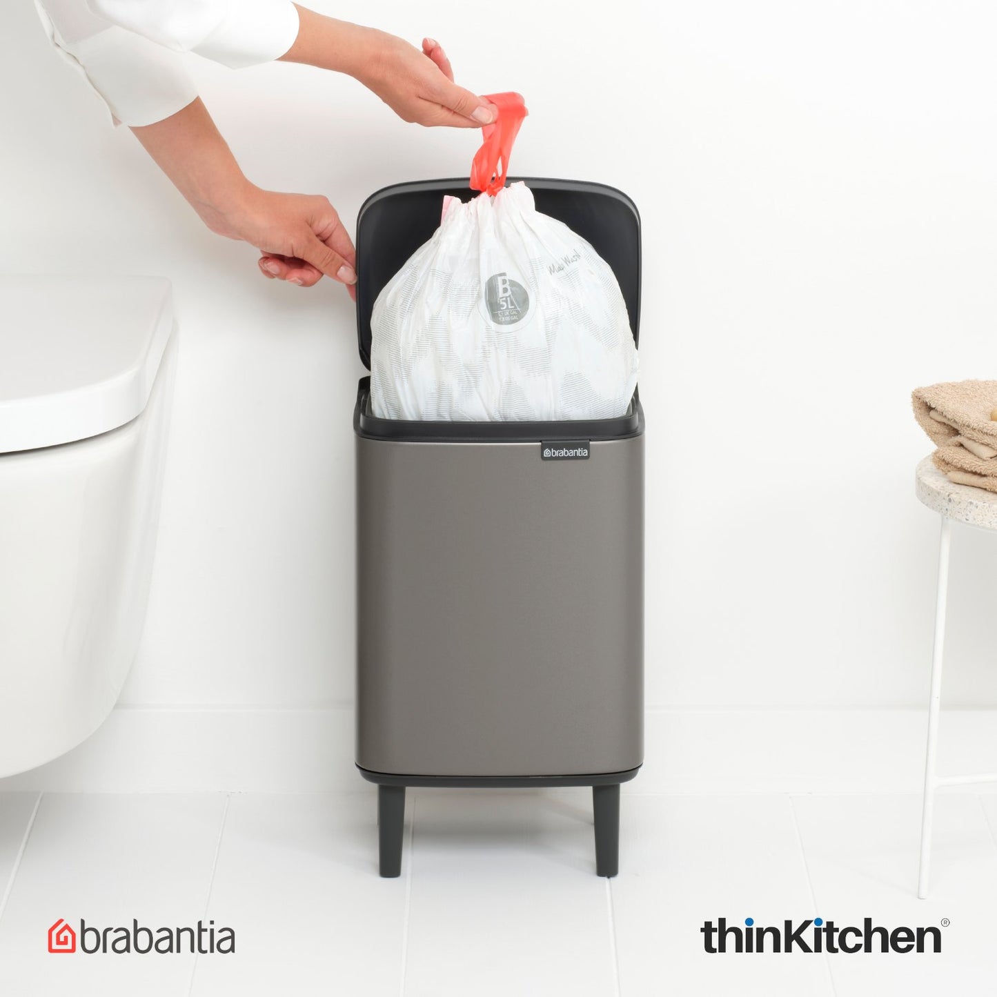 Brabantia Bo Waste Bin Hi 7 Litre Platinum