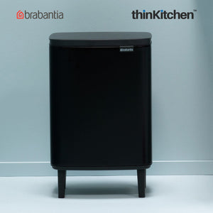 Brabantia BO Waste Bin HI, 12 litre, Matt Black