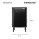 Brabantia BO Waste Bin HI, 12 litre, Matt Black