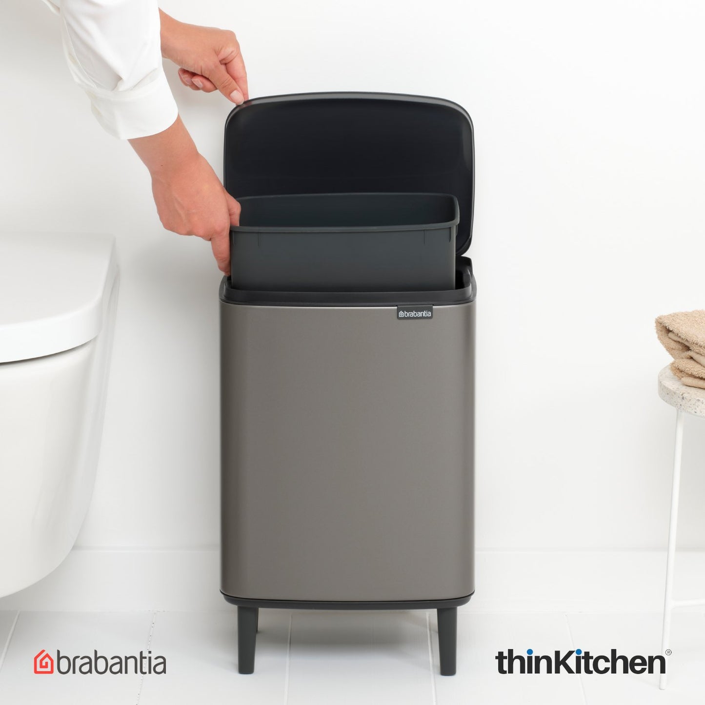 Brabantia Bo Waste Bin Hi 12 Litre Platinum 1
