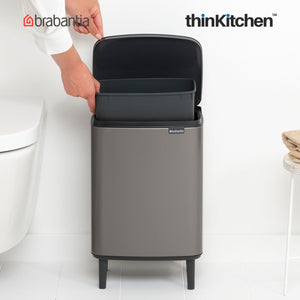 Brabantia BO Waste Bin HI, 12 litre, Platinum