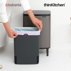Brabantia BO Waste Bin HI, 12 litre, Platinum