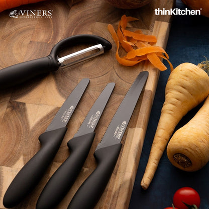 Viners 4-Piece Peel & Prep Knife Set for Cutting, Chopping & Peeling | Sharp Stainless Steel Blades