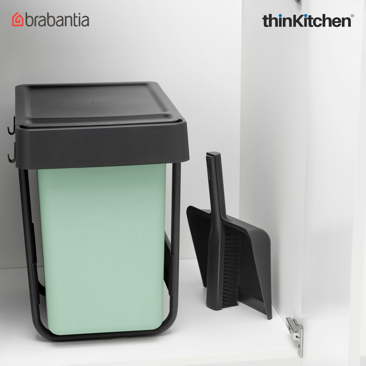 Brabantia Sinkside Dustpan And Brush Set, With Comb - Dark Grey - 7
