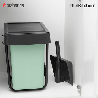 Brabantia Sinkside Dustpan And Brush Set, With Comb - Dark Grey