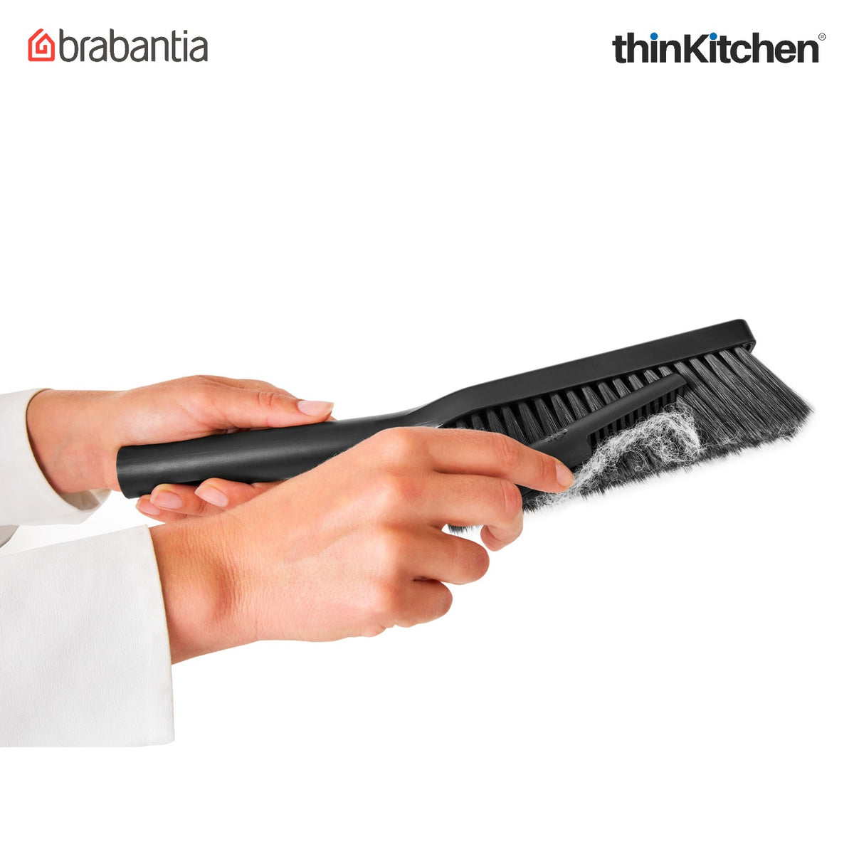 Brabantia Sinkside Dustpan And Brush Set, With Comb - Dark Grey
