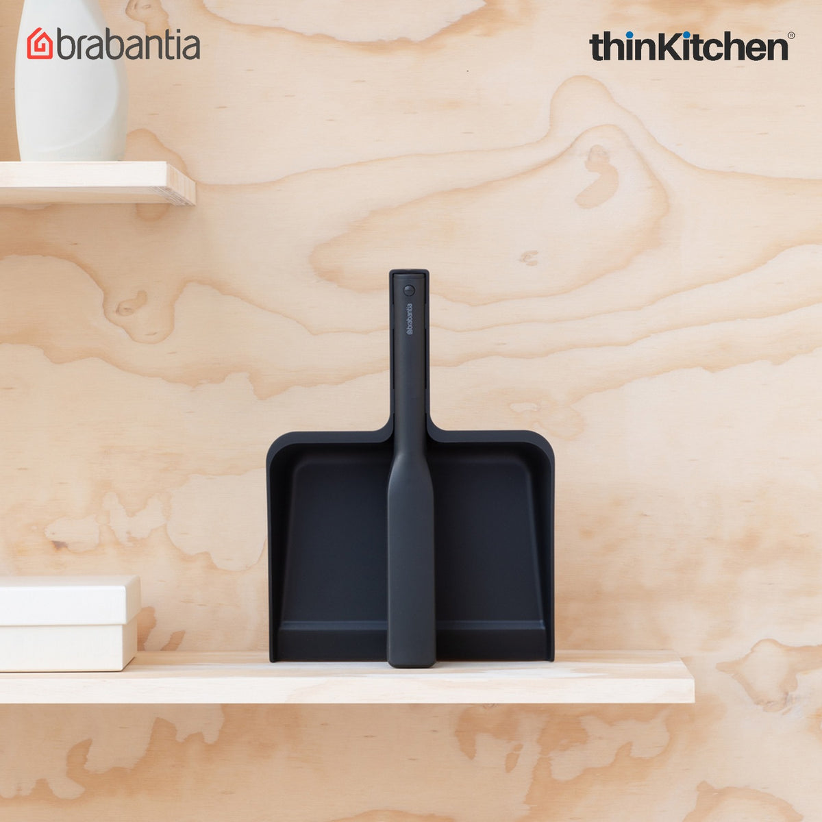 Brabantia Sinkside Dustpan And Brush Set, With Comb - Dark Grey - 1