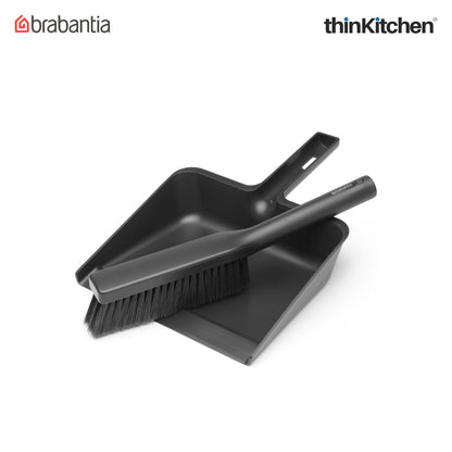 Brabantia Sinkside Dustpan And Brush Set, With Comb - Dark Grey