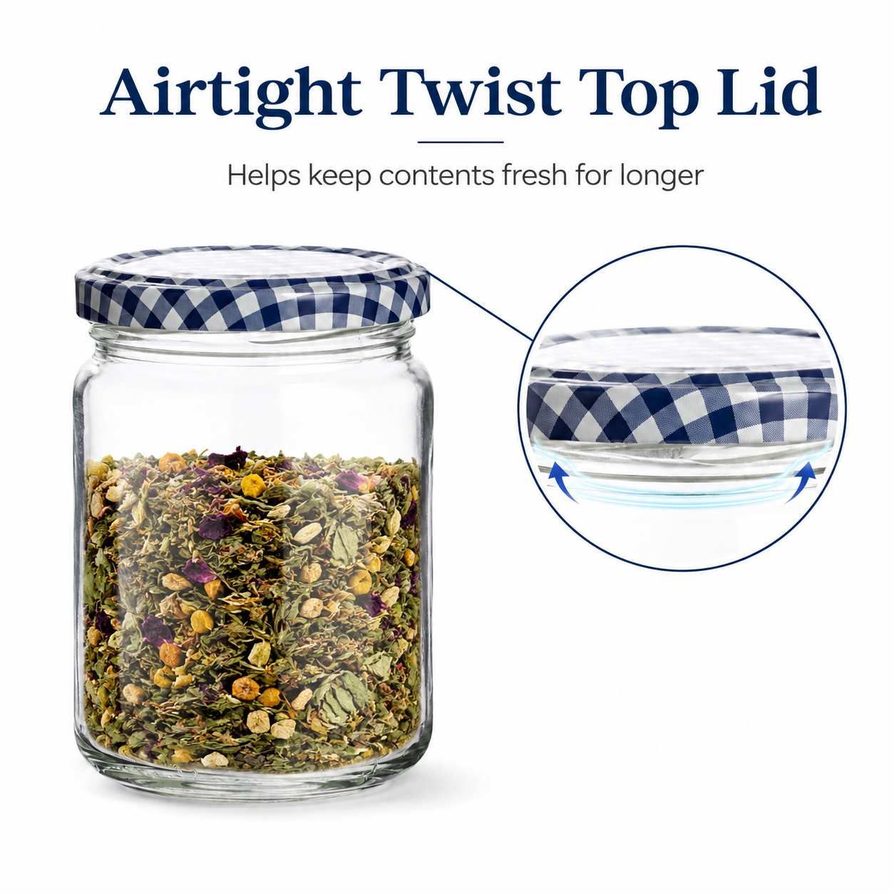 Kilner Premium 228 ml Round Twist Top Airtight Glass Jar for Kitchen Storage, Pickle, Jams, Chutnerys, Honey, Herbs, Spices - 6