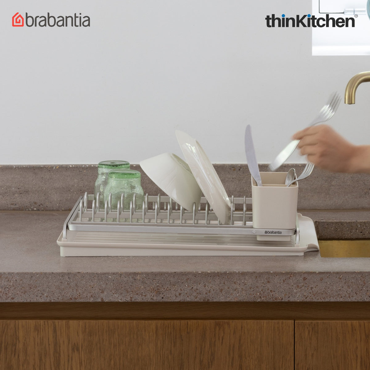 Brabantia Sinkside Dish Drying Rack - Soft Beige