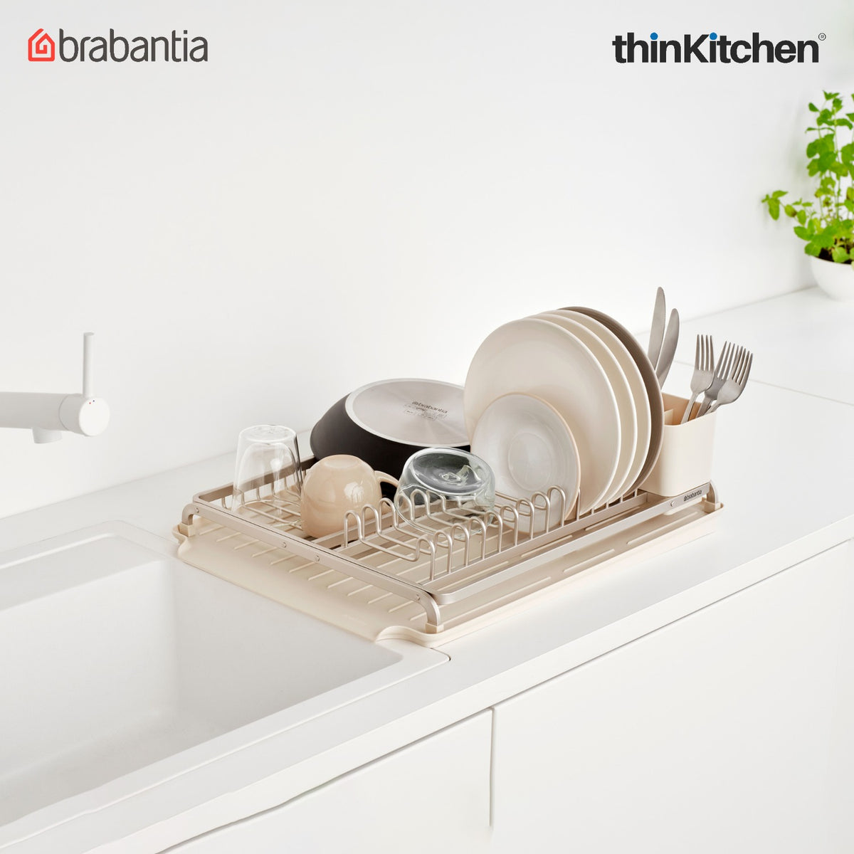 Brabantia Sinkside Dish Drying Rack - Soft Beige - 7