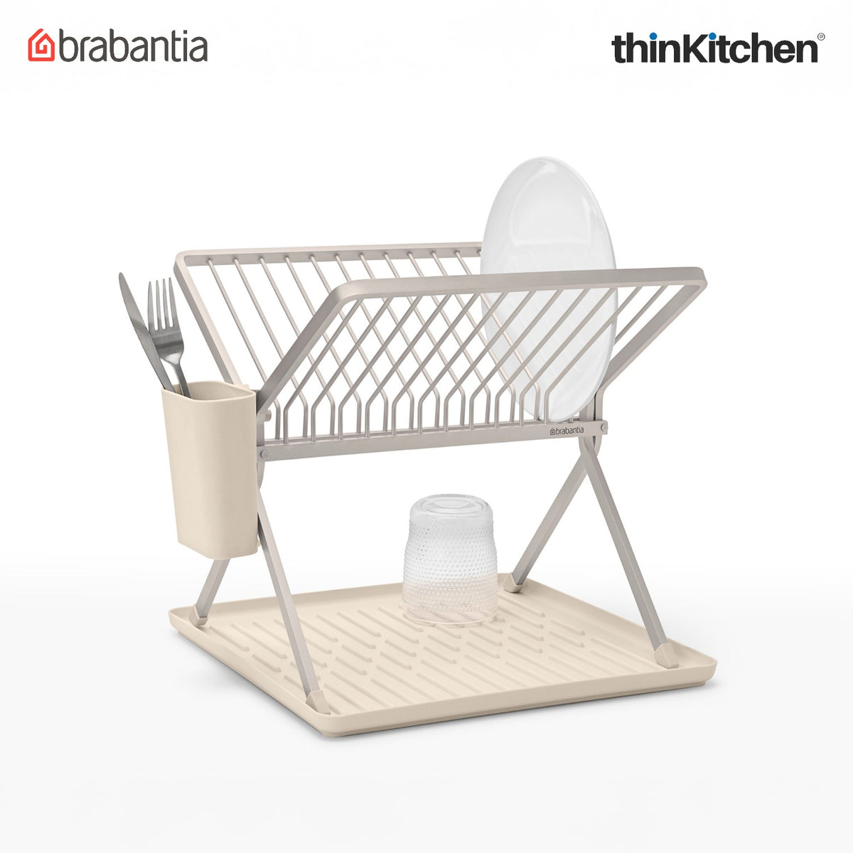 Brabantia Sinkside Foldable Dish Drying Rack - Soft Beige