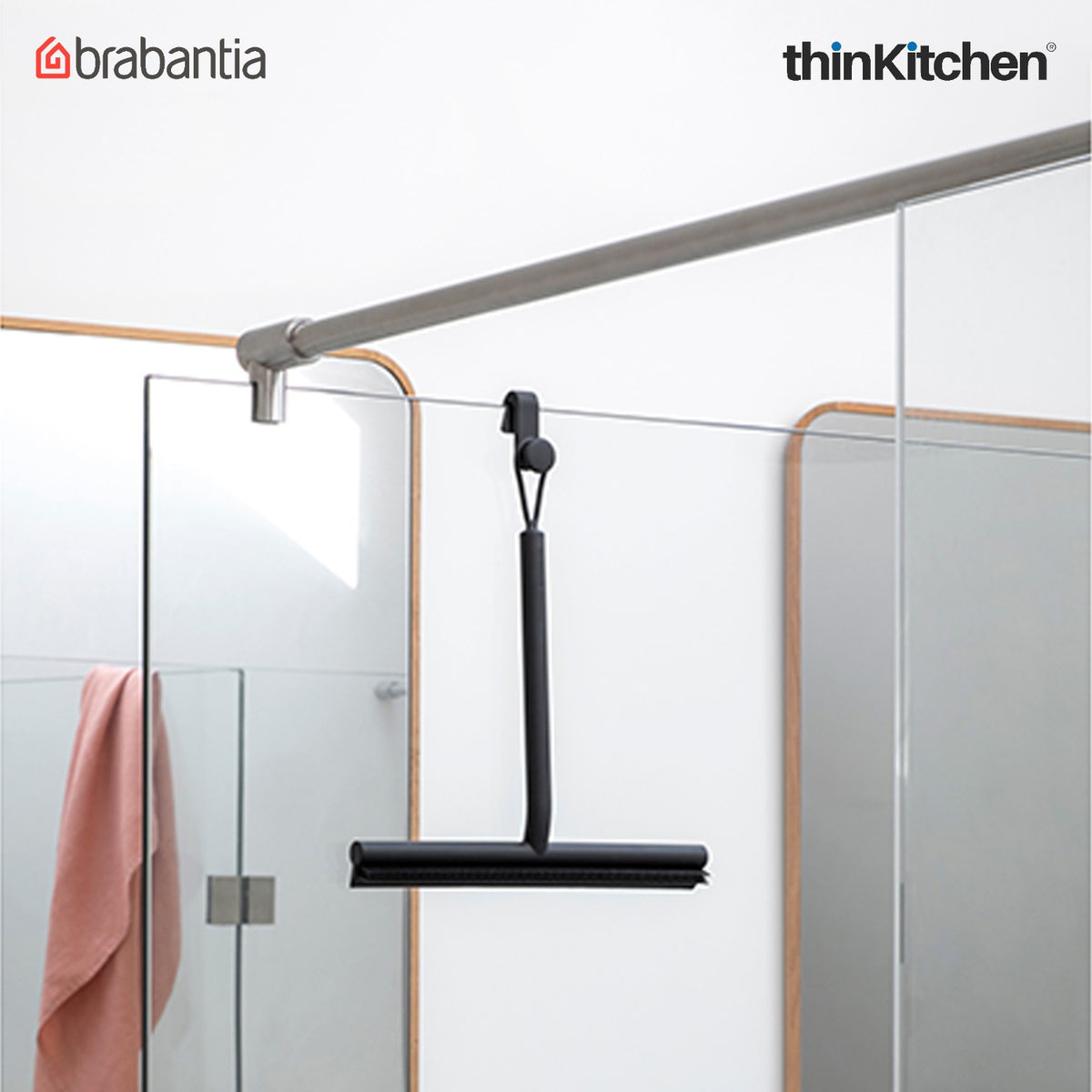 Brabantia Renew Shower Squeegee With Door Hook - Dark Grey - 6