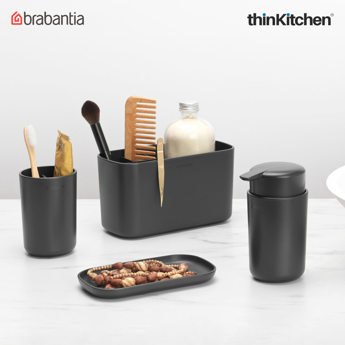 Brabantia Renew Toothbrush Holder, With Insert - Dark Grey - 1