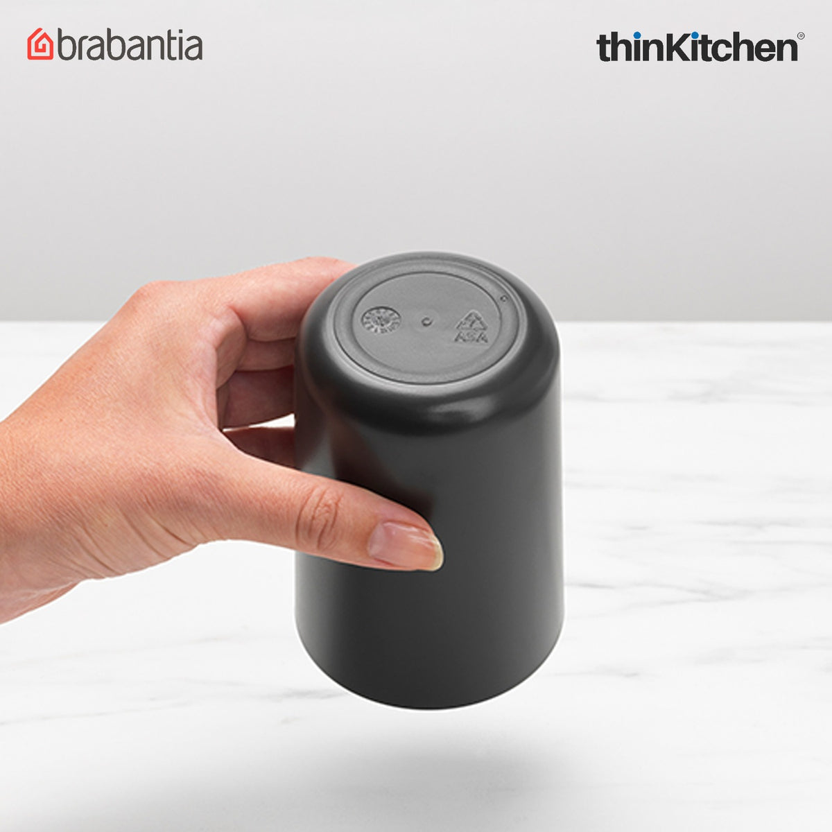 Brabantia Renew Toothbrush Holder, With Insert - Dark Grey