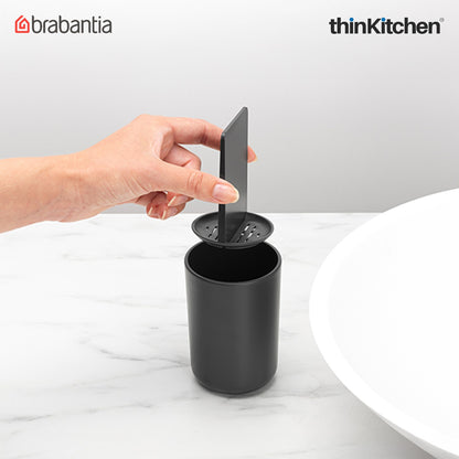 Brabantia Renew Toothbrush Holder, With Insert - Dark Grey