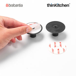 Brabantia Renew Towel Hooks, Set of 2, Dark Grey