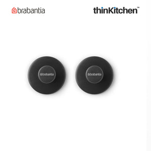 Brabantia Renew Towel Hooks, Set of 2, Dark Grey