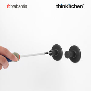 Brabantia Renew Towel Hooks, Set of 2, Dark Grey