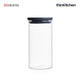 Brabantia Stackable Food Storage Glass Jar, 1.1 litre - Dark Grey