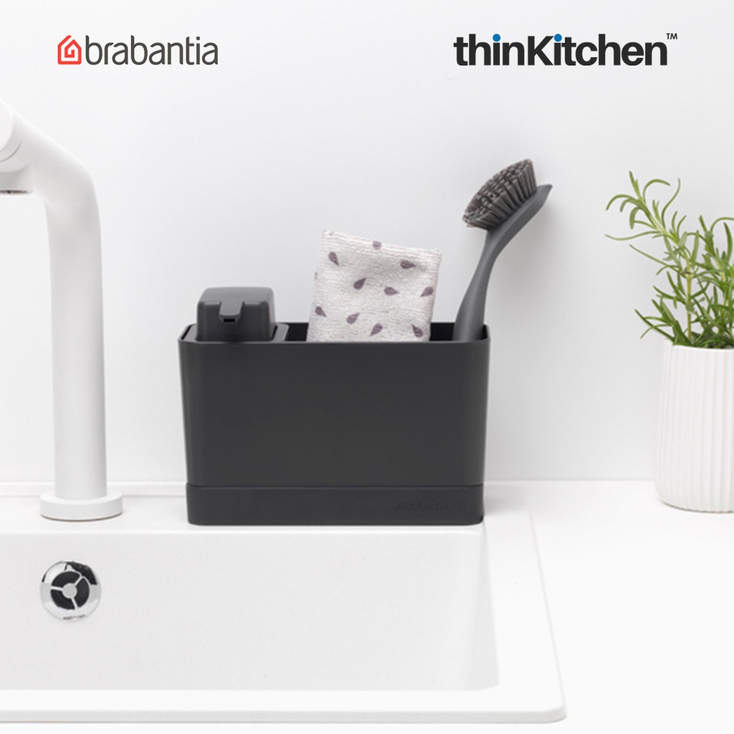 Brabantia Sink Side Tappetino Scolapiatti, Silicone, Dark Grey, 43.8 X