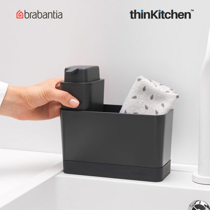 Brabantia Sink Organiser Set Sink Organiser And Soap Dispenser Dark Grey