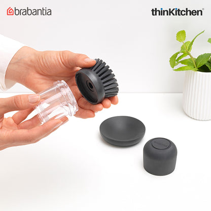Brabantia Sinkside Soap Dispensing Dish Brush - Dark Grey