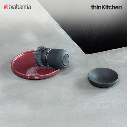 Brabantia Sinkside Soap Dispensing Dish Brush - Dark Grey
